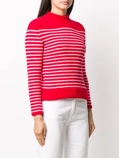 Shop Patou Striped Ribbed Jumper In Red