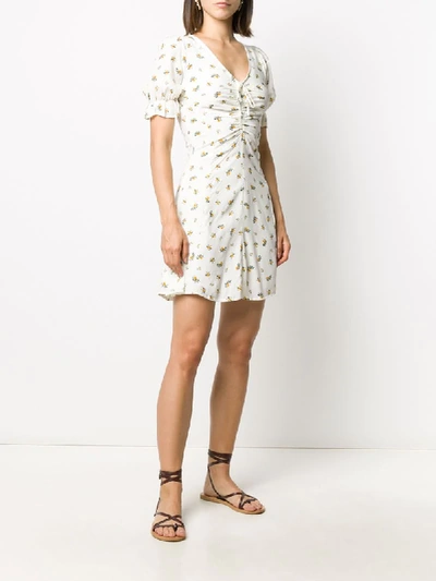 Shop Faithfull The Brand Carrie Floral Print Mini Dress In White