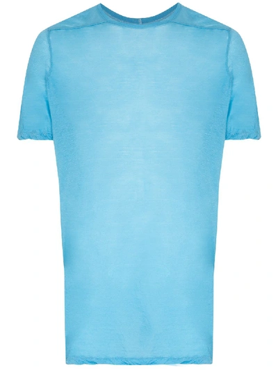 Shop Rick Owens Cotton T-shirt In Blue