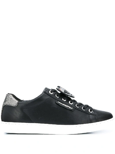 Shop Karl Lagerfeld Ikonic Logo Low-top Sneakers In Black