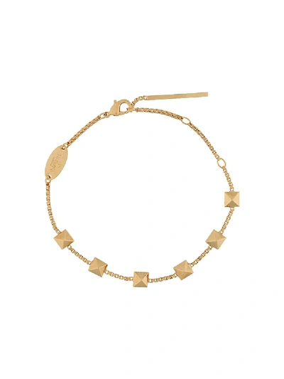 Shop Valentino Rockstud Brass Bracelet In Gold