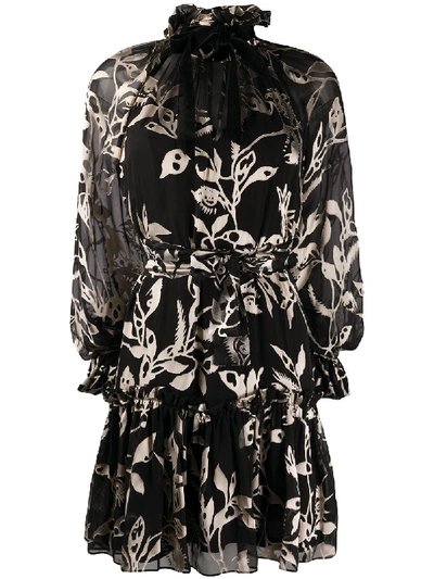 Shop Zimmermann Ladybeetle Mystic Eye-print Mini Dress In Black
