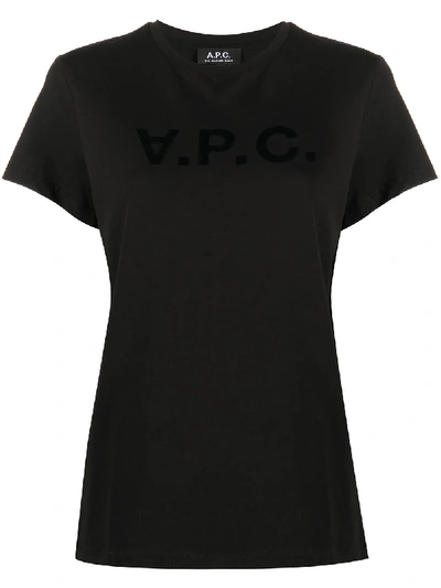 Shop Apc Logo-print Short Sleeve T-shirt In Black