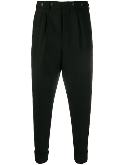 Shop Ami Alexandre Mattiussi Tapered Cropped Trousers In Black