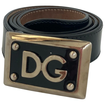 Pre-owned Dolce & Gabbana Black Leather Belt