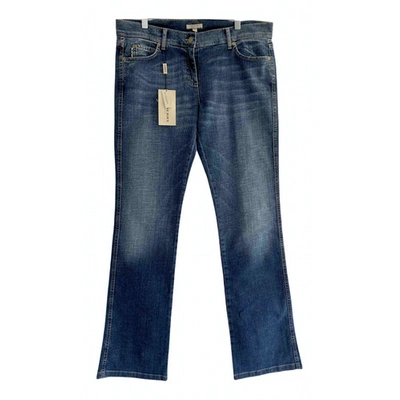 Pre-owned Burberry Blue Cotton - Elasthane Jeans