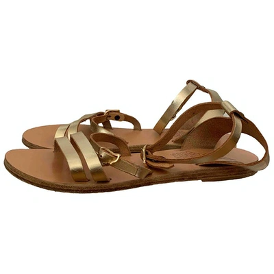 Pre-owned Ancient Greek Sandals Gold Leather Sandals