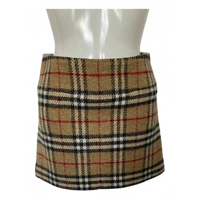 Pre-owned Burberry Beige Wool Skirt