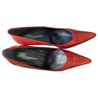 Pre-owned Blumarine Red Leather Heels