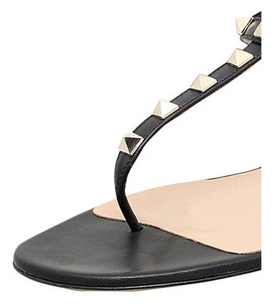 Shop Gucci Valentino Garavani Womens Black Rockstud Leather Gladiator Sandals