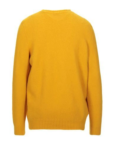 Shop Drumohr Man Sweater Ocher Size 40 Lambswool In Yellow