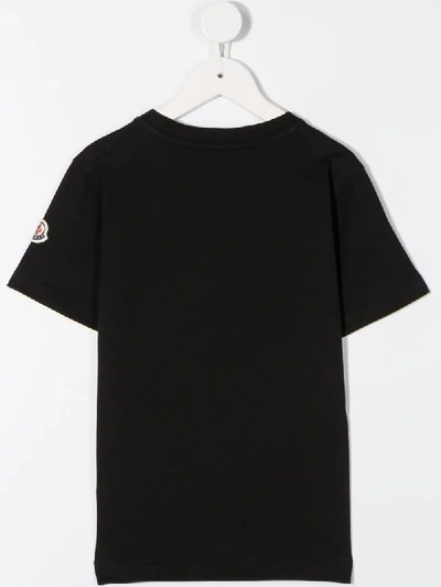 Shop Moncler Logo-print Cotton T-shirt In Black