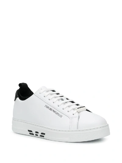 Shop Emporio Armani Logo Low-top Sneakers In White