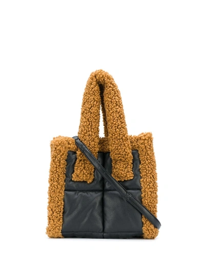 Shop Stand Studio Shearling Lining Tote In Black