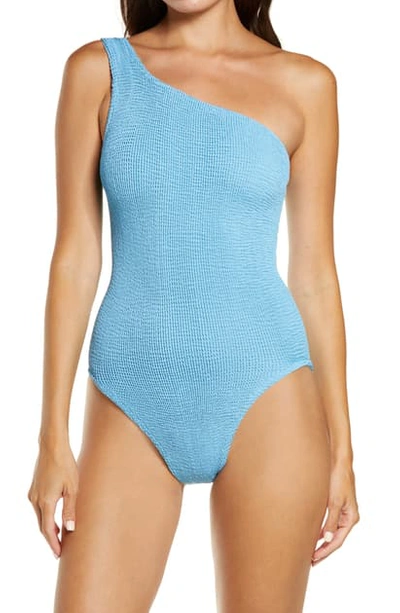 Shop Hunza G Nancy One-piece Swimsuit In Mid Blue