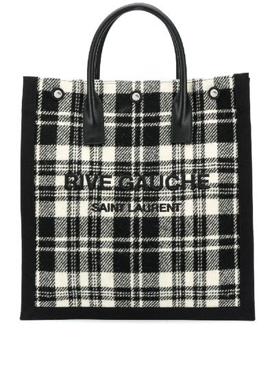 Shop Saint Laurent Rive Gauche Shopping Bag In White