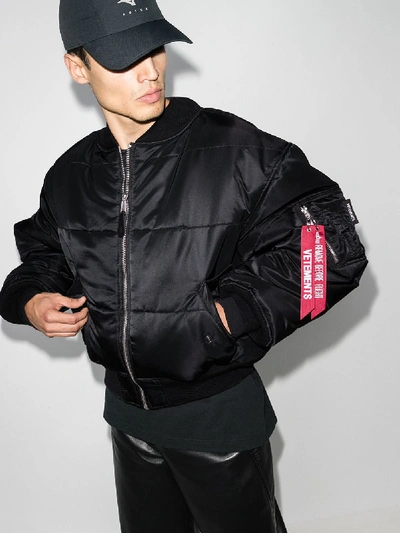 Shop Vetements Bomber In Black