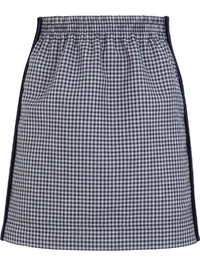Shop Fendi Gingham Pencil Skirt In Neutrals