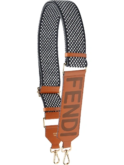 Shop Fendi Strap You Leather Bag Strap In Neutrals