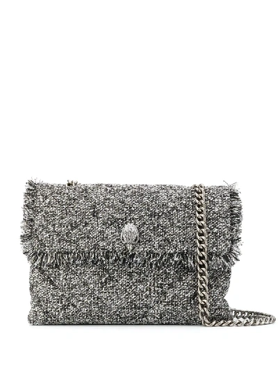 Shop Kurt Geiger Tweed Kensington X Bag In Grey