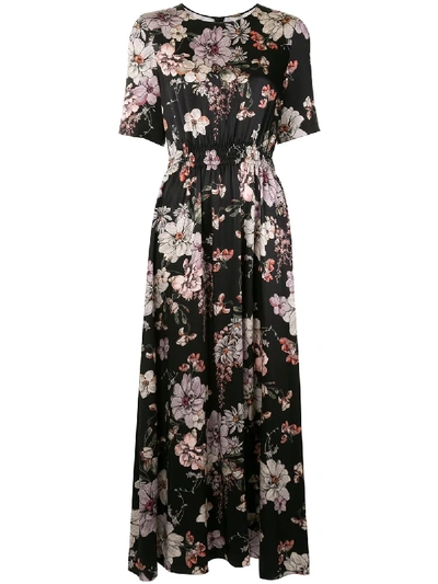 Shop Adam Lippes Floral Print Dress In Black