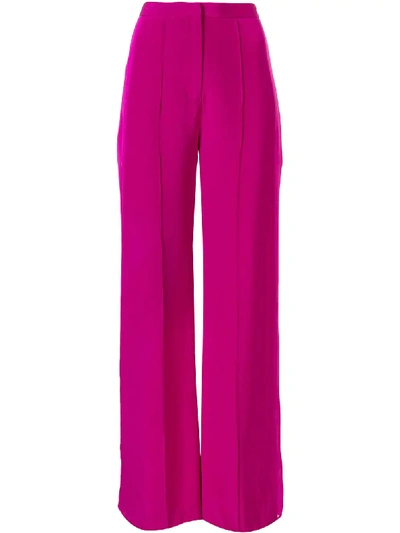 Shop Adam Lippes Flared Leg Trousers In Purple