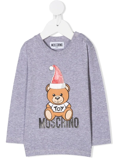 Shop Moschino Toy Bear T-shirt In Grey