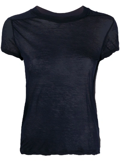 Shop Rick Owens Semi-sheer T-shirt In Blue