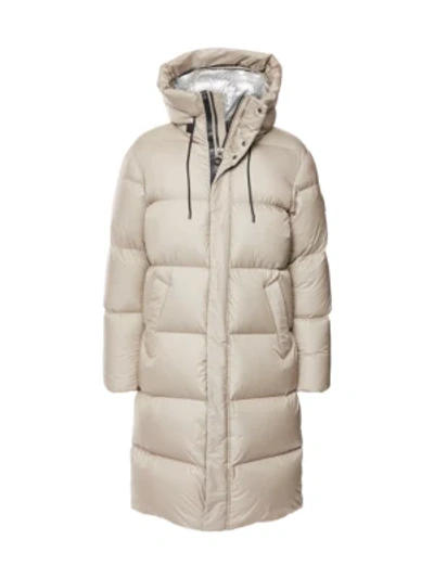 Shop Mackage Elio Foil Shield Water Repellent Down Puffer Coat In Champagne