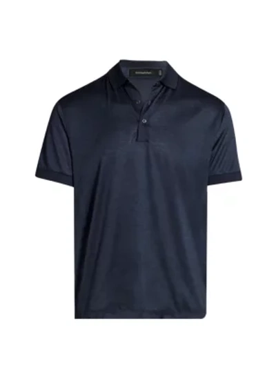 Shop Ermenegildo Zegna Cotton Polo T-shirt In Navy