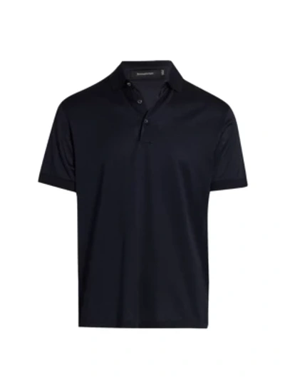 Shop Ermenegildo Zegna Cotton Polo T-shirt In Blue