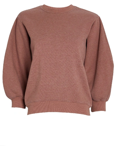 Shop Agolde Thora Cotton Crewneck Sweatshirt In Mauve