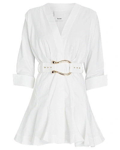 Shop Acler Bastor Poplin Mini Dress In White