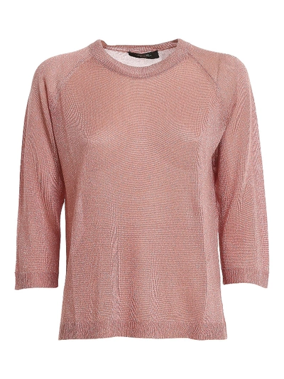 Shop Weekend Max Mara Milva Lurex Sweater In Pink
