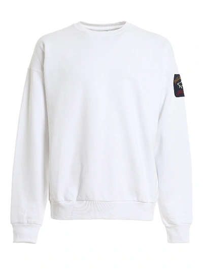 Shop Paul & Shark Logo Patch Organic Cotton Sweatshirt In White