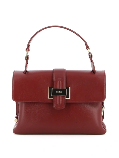 Shop Rodo Smooth Leather Handbag In Dark Red