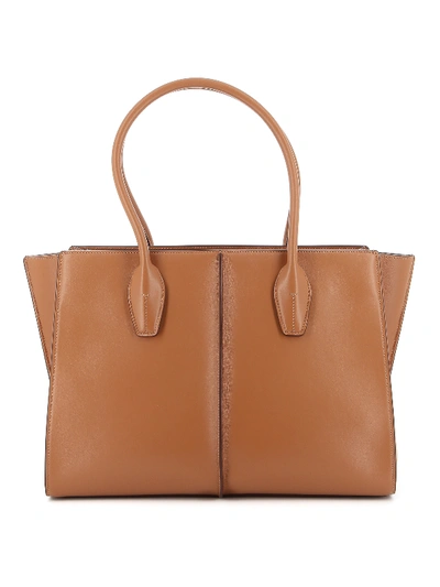 Shop Tod's Lee Medium Smooth Leather Tote In Light Brown