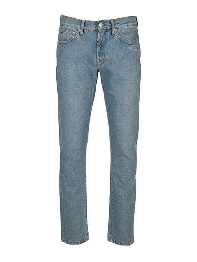 Shop Off-white Faded Denim Jeans In Light Wash