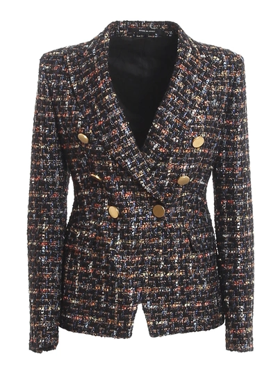 Shop Tagliatore Alycia Wool Blend Tweed Blazer In Multicolour