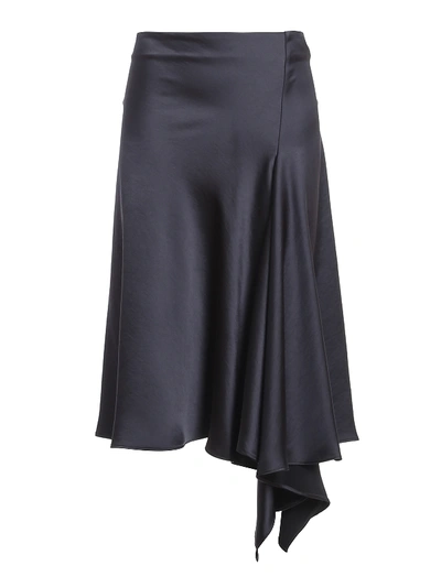 Shop P.a.r.o.s.h Fluid Cady Skirt In Dark Grey