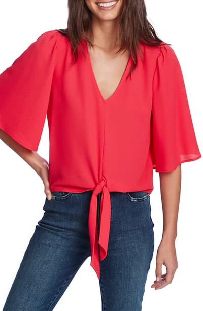 Shop 1.state Tie Front Blouse In Pink Tart