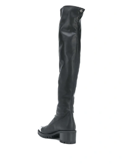 Shop Giuseppe Zanotti Metal Toe Cap Knee Boots In Black