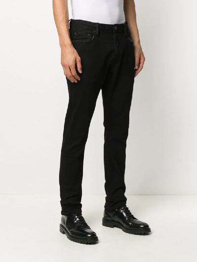 Allsaints Mid-rise Slim-fit Trousers In Black