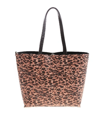 Shop Versace Jeans Couture Reversible Shopper In Black Brown And Animal Pri In Animal Print