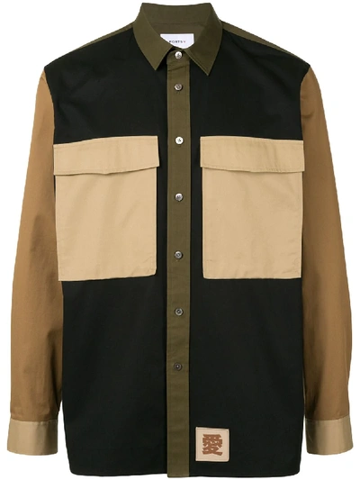 Ports V Colour-block Logo Patch Shirt In Green