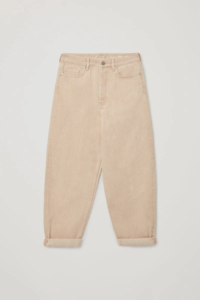 Shop Cos Tapered High-rise Jeans In Beige