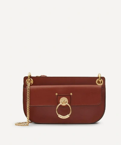 Shop Chloé Tess Leather Cross-body Pouch Bag In Sepia Brown