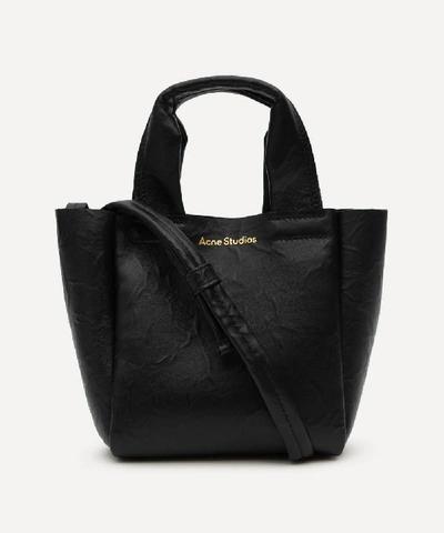 Shop Acne Studios Mini Leather Tote Bag In Black