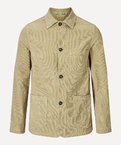 Shop Officine Generale Corduroy Chore Jacket In Khaki