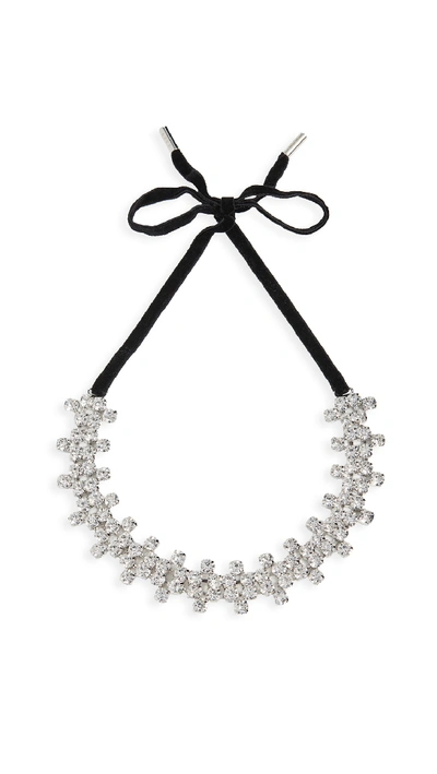 Shop Area Crystal Clover Choker Necklace In Silver/clear